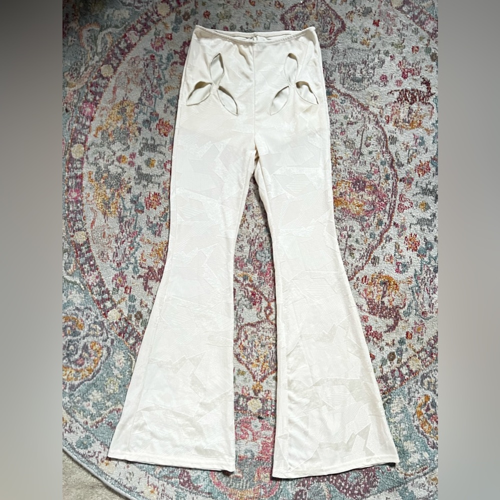 Bellbottom 70s Pants with Flower Cut Outs